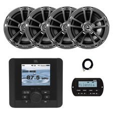 JBL Marine Bluetooth AM/FM/WB Radio with Remote, Extension, 4x Speakers