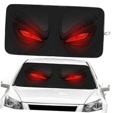 Red Eyes Car Windshield Sun Shade Foldable Sunshade Front Window Evil Red Eyes