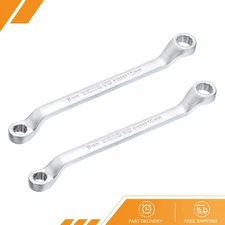 2pack Offset Double Box End Wrench 8mm x 10mm Metric 12 Point Chrome Plated