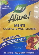 NEW Nature's Way Alive! Men's Complete Multivitamin Supplement Tablets 09/2026