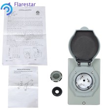 50 AMP 3 Prong Generator Power Inlet Box Generator Cord 250 Volt 12500 Watt