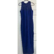 Tadashi Shoji Dress Sz 12 Blue Floor Length Mother of Bride/Groom Bridesmaid EUC