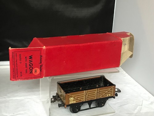 VINTAGE HORNBY / MECCANO O GAUGE TINPLATE LMS 13T WAGON WITH SHEET RAIL BOXED - Picture 11 of 12