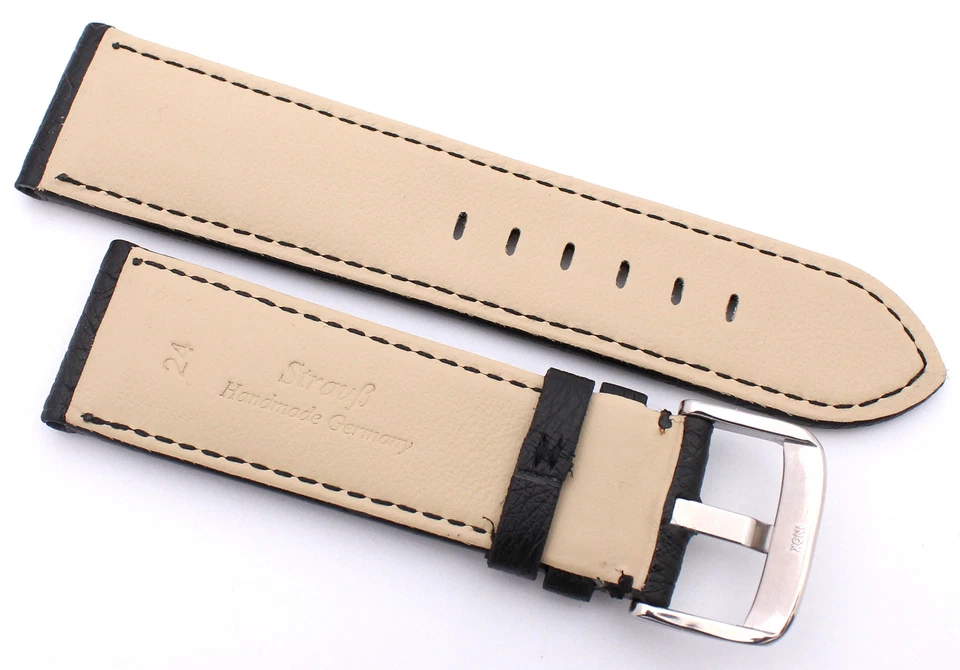24 мм сделано в Германии из натуральной страусиной кожи черный ремешок для часов 24/22 мм - Изображение 3 из 3