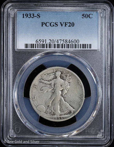 1933-S 50c Walking Liberty Silver Half Dollar PCGS VF 20