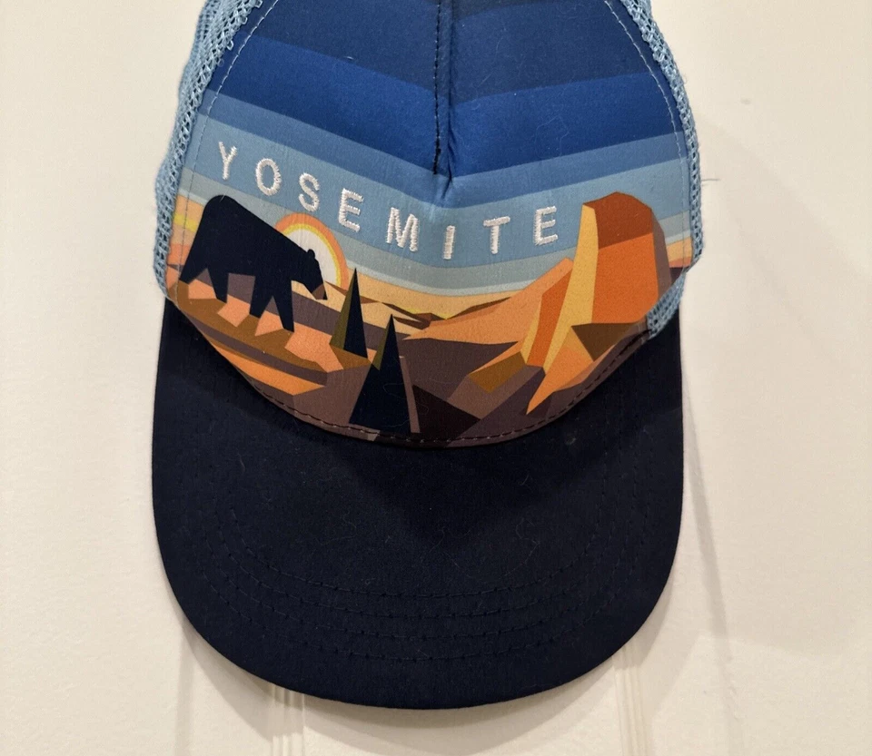 Sombrero de camionero del Parque Nacional de Yosemite azul con tapa ajustable de impacto de oso Foto 4 de 4