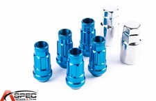 12x1.25 Blue Varrstoen V48 Wheels Lug Lock Open End 5pc W 2 Key