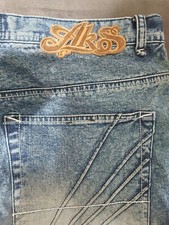 Vintage Akademiks Long Denim Baggy Shorts Jorts, size 38