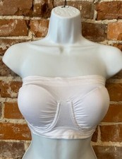Rhonda Shear White Underwire Removable Pads Strapless Bandeau Bra New