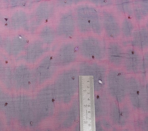 Sushila Vintage Tie-Dye Scrap Dupatta Chiffon Silk Magenta Purple Long Stole - Picture 6 of 11