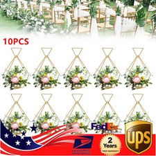 10pcs Golden Vases Wedding Centerpieces Geometric Metal Flower Stands Gifts