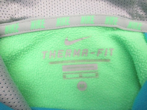 NIKE THERMA-FIT Size M Kids Unisex Green Pocket Fleece Lined Athletic Hoodie 150 - Picture 7 of 9