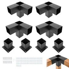 4x4 DIY Pergola Bracket Modular Outdoor Corner Bracket kits Elevated Wood Lumber