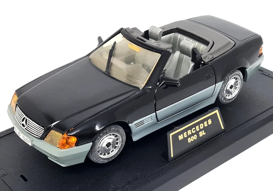 Majorette 1/24 - Mercedes Benz 500SL Black Diecast Scale Model Car  - Image 3 of 4
