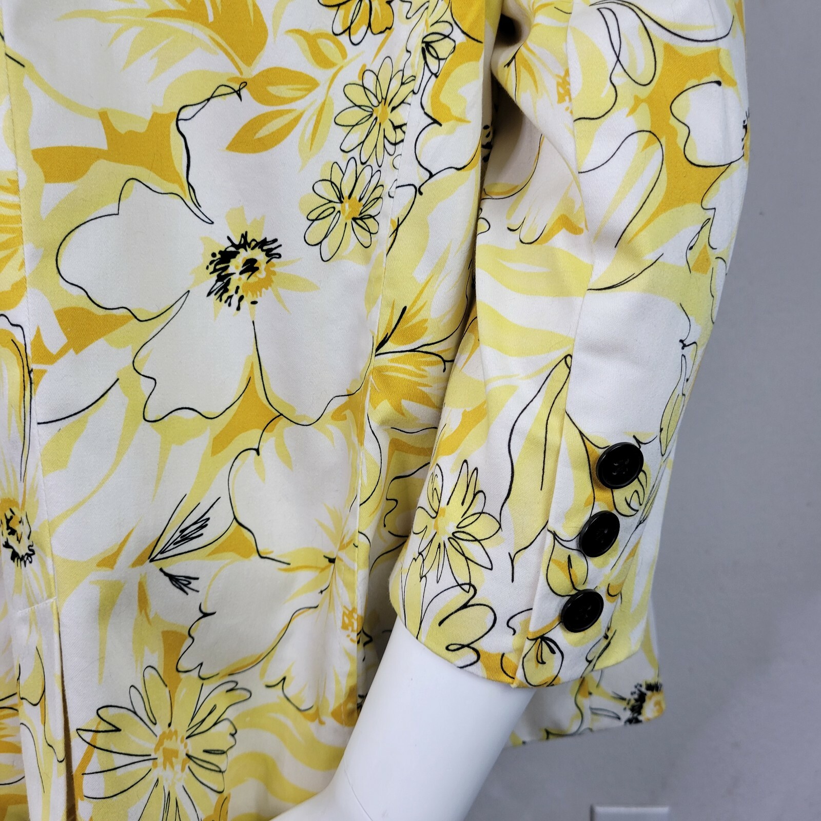 Harve Benard Yellow Floral Print Single Button Cl… - image 8