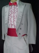 LORD WEST VINTAGE SILVER GRAY MENS TAIL TUXEDO JACKET or 4PC GREY TUX PROM