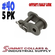 (5 Pack) #40 Roller Chain Offset Links - 1/2" Pitch - Half Link-GREAT QUALITY