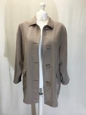 Women's Beige, 3/4 Length, Lightweight Coat. Uk 20. Full Lining. Front Pockets.