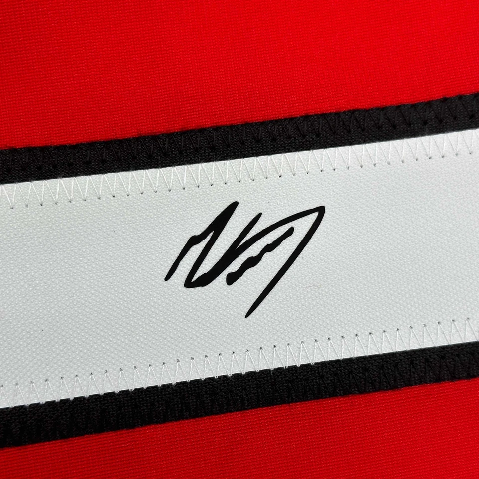 Framed Facsimile Autographed Mohamed Mo Salah 35x39 Liverpool Red Reprint Jersey - Image 2 of 2