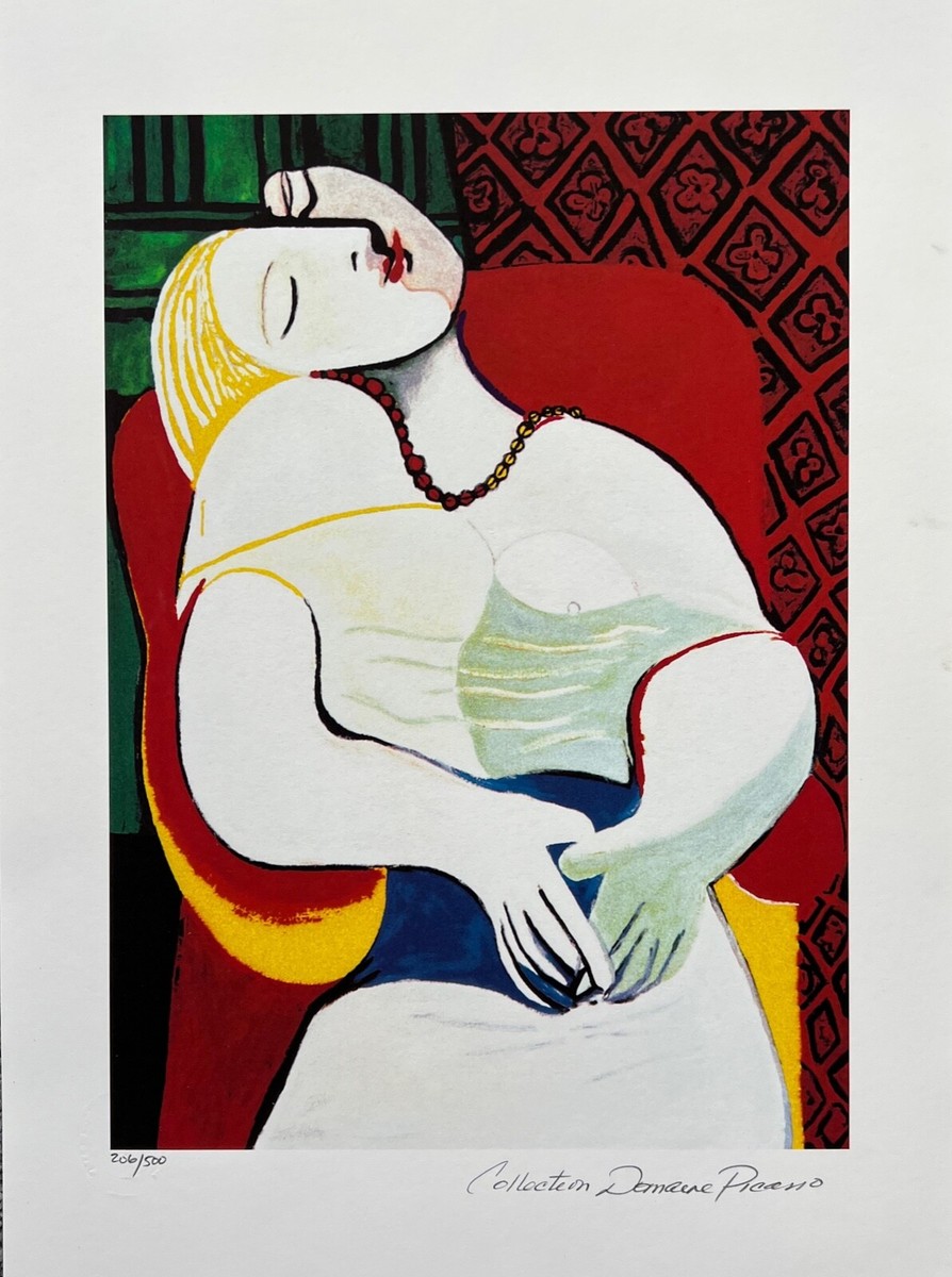 Pablo Picasso Dream リトグラフ 325/500 Pablo Picasso THE DREAM Estate Signed & Numbered Giclee Art 20