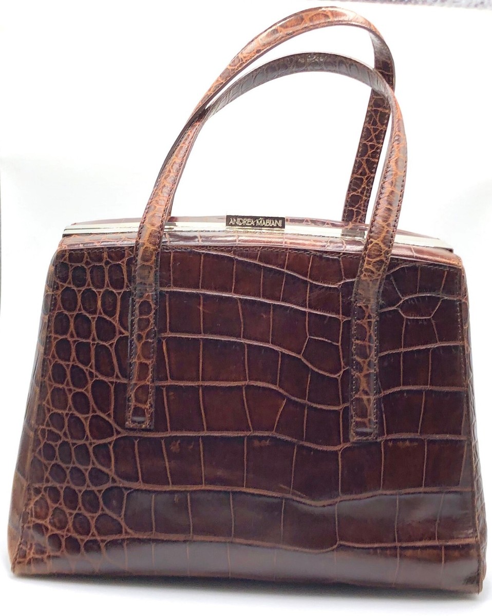 ANDREA MABIANI Embossed Leather Handbag | eBay