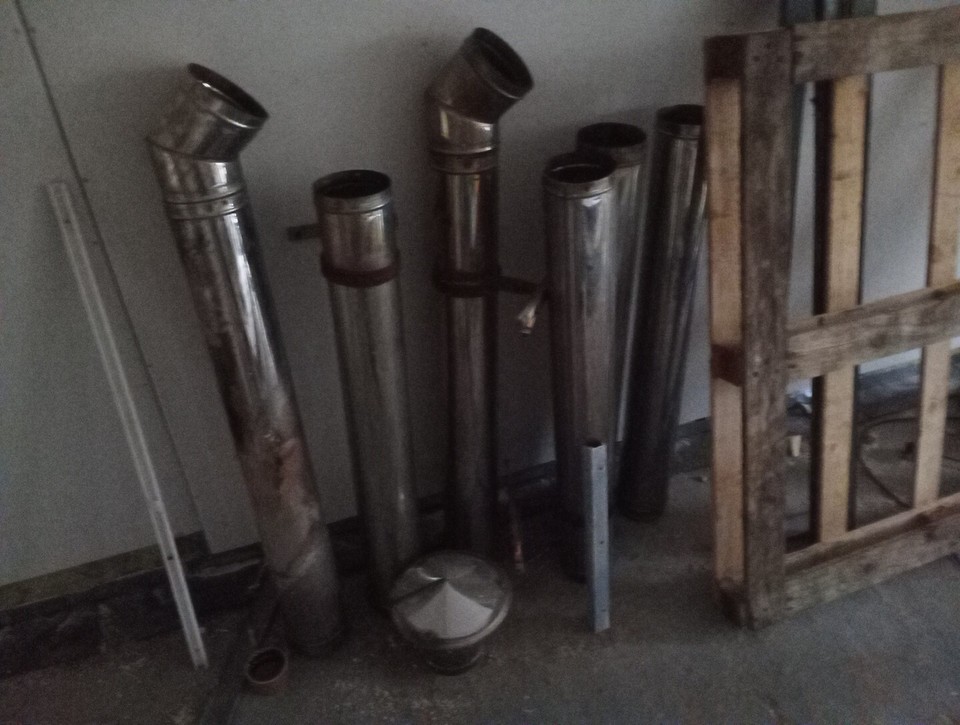 6m Of 5" Inch Flue Pipe Stainless Steel And Top Oil Heater Wood Burner