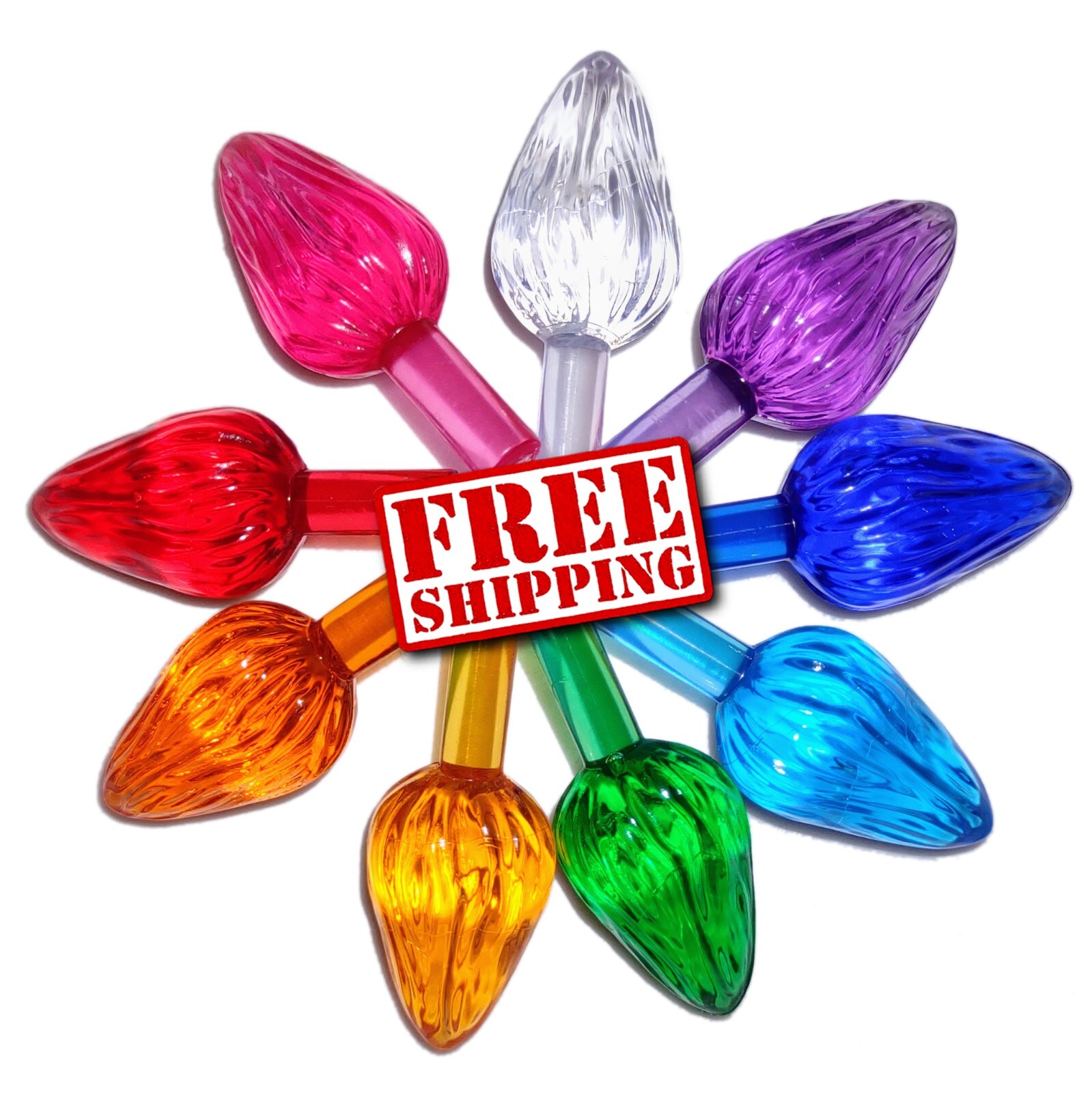 9 Vintage Extra Large Twist Peg Light Bulbs for Ceramic Christmas Tree