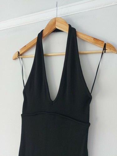 Urban Outfitters Black Ribbed Mimi Ribbed Halter Jumpsuit Size Small RRP £46 - Picture 5 of 7