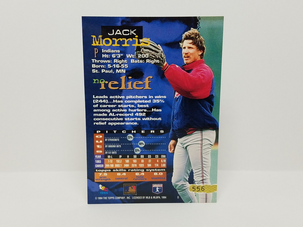 1994 Topps Stadium Club #556 Jack Morris, Indians - Golden Rainbow