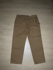 Carhartt B136-BRN Beige Duck Double Knee Work Dungaree Pants Men's Size 42x34