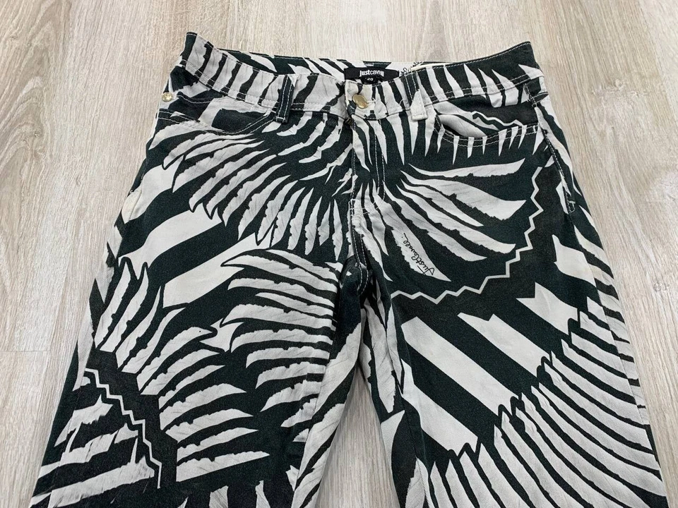 Pantalón Mujer Just Cavalli Talla 28 Color Blanco/Negro Foto 4 de 4