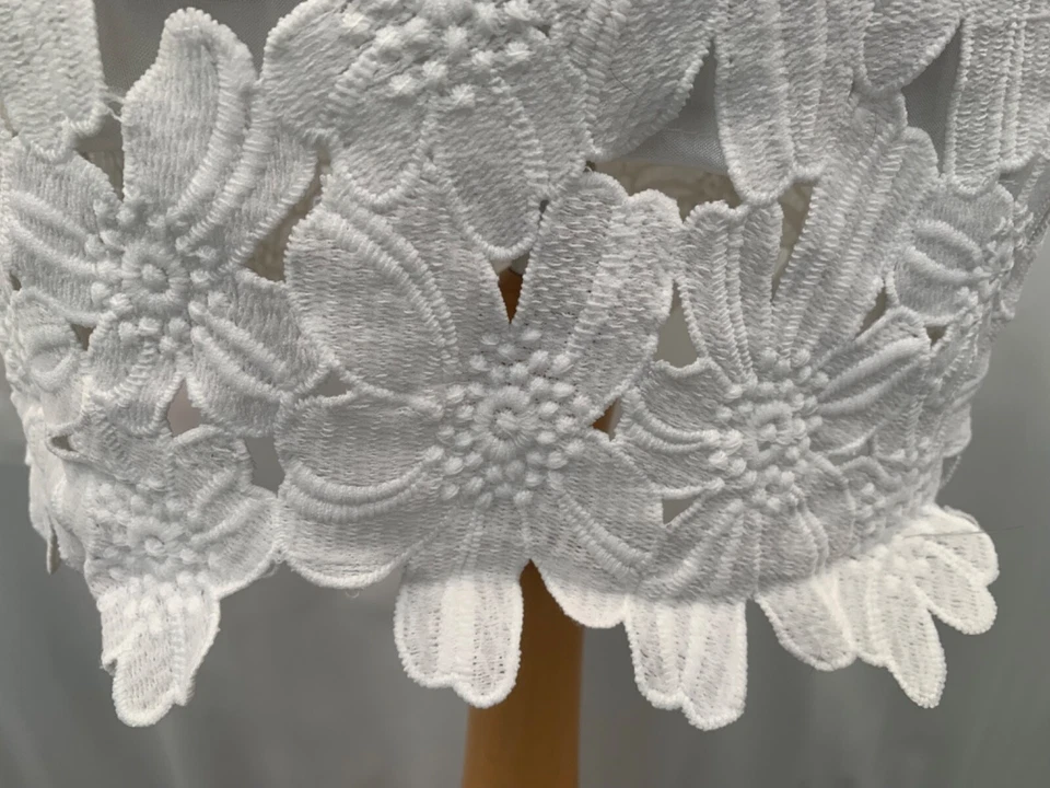 Vestido Sheinside Blanco Floral Algodón Espalda Abierta Talla M Foto 4 de 4