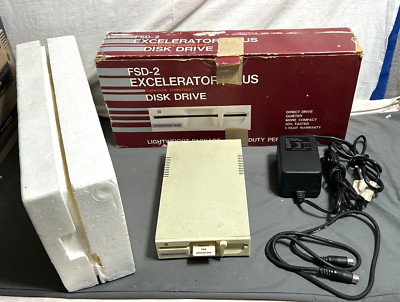 Vtg FSD-2 EXCELERATOR PLUS Commodore 64 128 FLOPPY DISK DRIVE + box cable POWER
