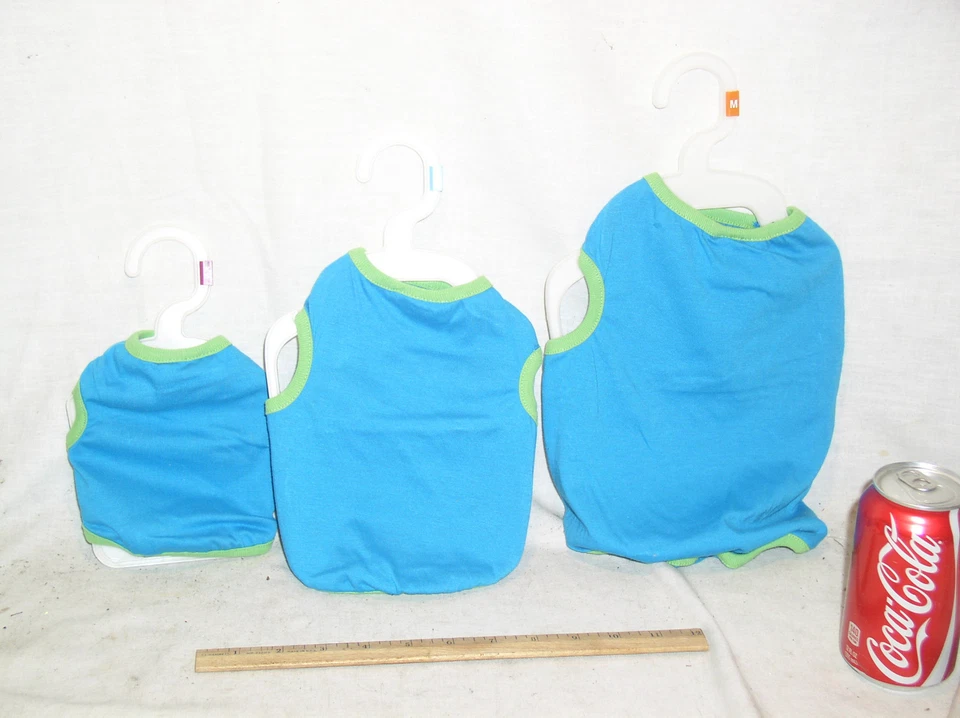 1 NEW GRREAT CHOICE XS S M X-SMALL MED MEDIUM SOLID BLUE TANK DOG TEE SHIRT - Image 2 of 2