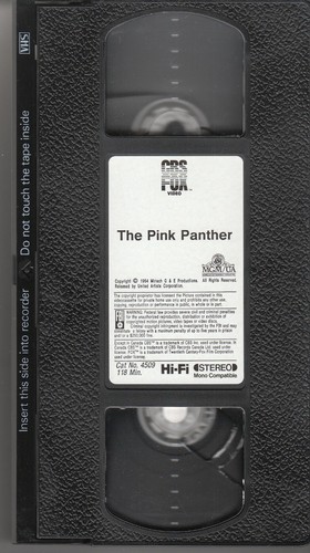 THE PINK PANTHER - Peter Sellers; David Niven; Robert Wagner (VHS, 1985 Stereo) - Picture 3 of 3
