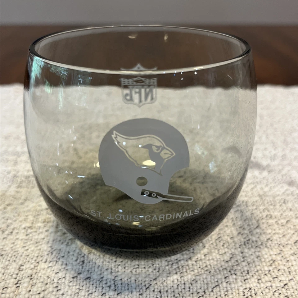 Set of 4 Vintage 70's St. Louis Cardinals NFL 8oz Whiskey Glasses Tumbler Smokey - Image 3 of 4