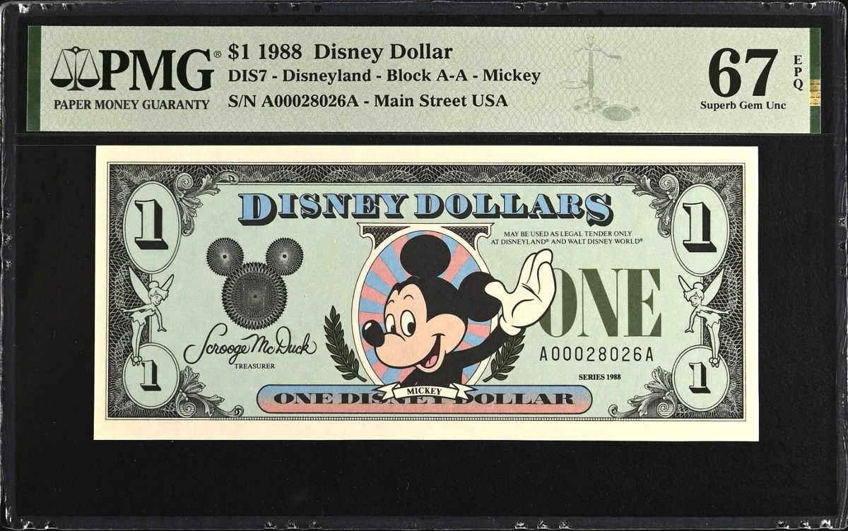 Mickey Mouse Disney Dollars (1968-Now) for sale | eBay