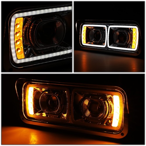 Proyector de faros de señal DRL completos LED cromados para 81-19 Freightliner Kenworth - Imagen 6 de 10