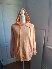 Adidas Women Hoodie Regular Fit Size UK 10 Jumper Pullover Sports Gym, Orange