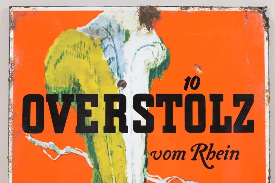 Altes Werbe Emailleschild Overstolz vom Rhein (BK6768) - Bild 2 von 4