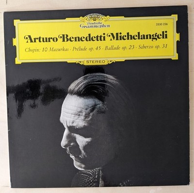 Chopin 10 Mazurkas Prelude - Arturo Benedetti Michelangeli  DGG 1972  LP Vinyl