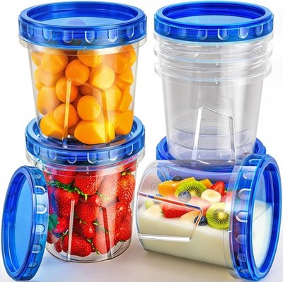 Freezer Storage Containers, [6 Pack-24 Oz] Airtight Plastic Food Storage 