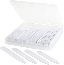 100 Plastic Collar Stays for Men Dress Shirt 2" 2.2" 2.5" 2.7 or 3" Inches