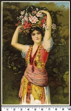 1898 "ORIENTAL FLOWER GIRL" KETTERLINUS ART SUPPLEMENT PHILADELPHIA PRESS