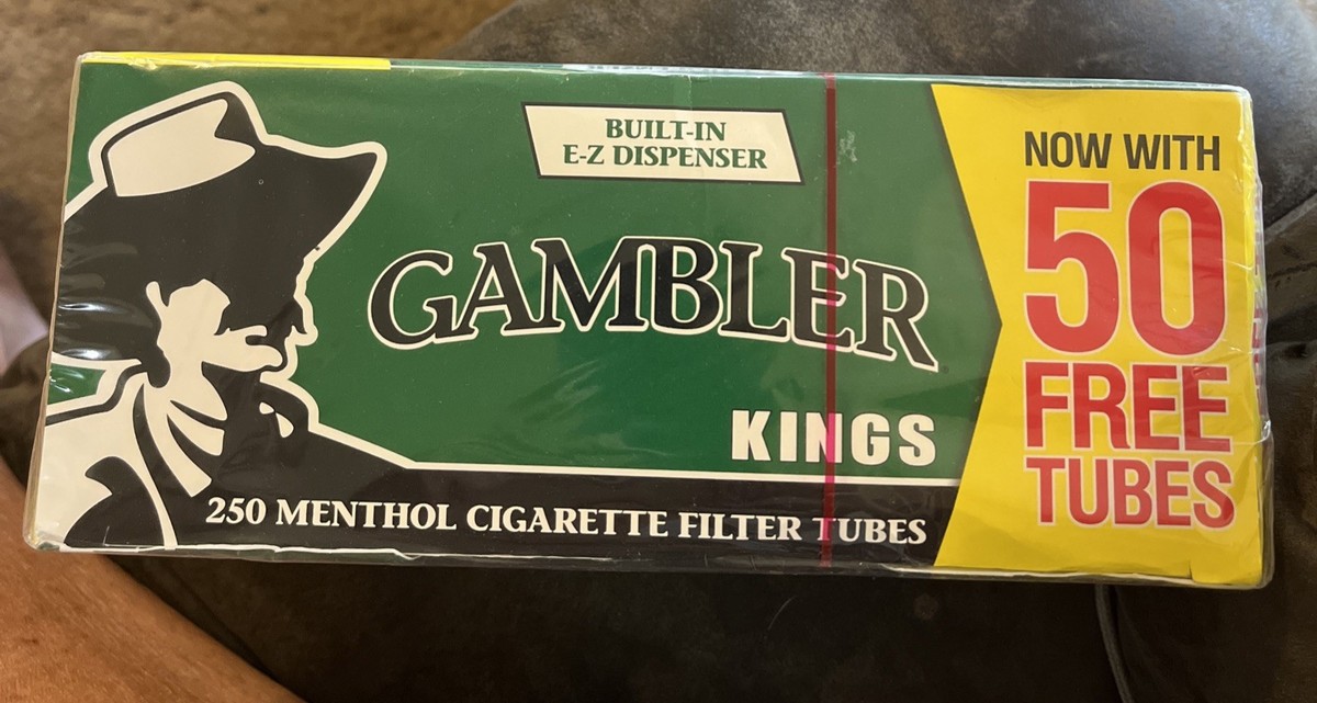 gambler menthol cigarette tubes Gambler MENTHOL KING Size Green Cigarette Tubes One Box Of 250