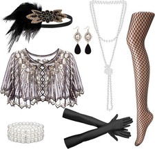 1920s Flapper Gatsby Accessories Set for Women Roaring 20s 20's Costume