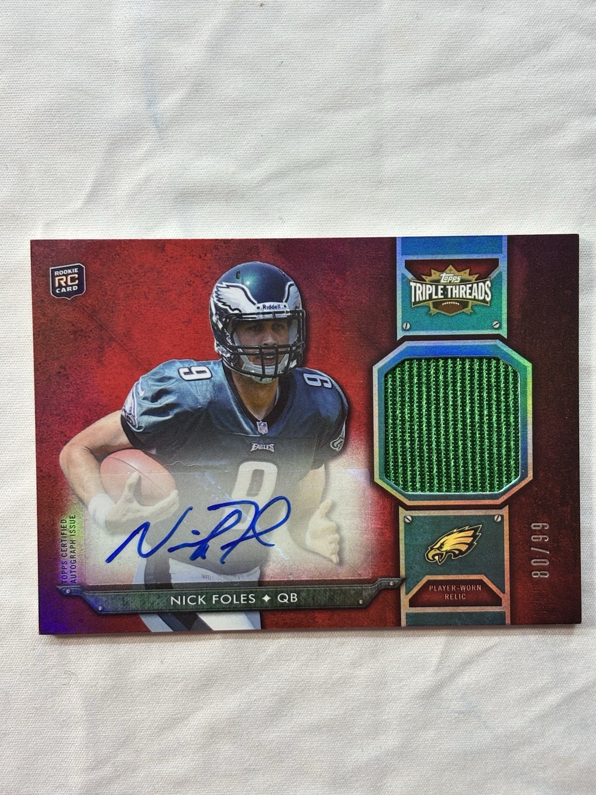 Nick Foles Topps Triple Threads Rookies Autograph Relics #14 Base