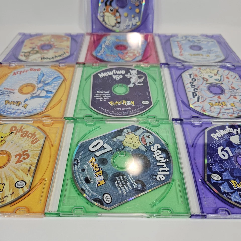 Pokemon Pokerom Lot Of 10 PC/Mac CD-ROM NINTENDO Mattel 2000 - Image 3 of 4