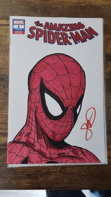 Marvel The Amazing Spider-Man #1 Sketch by Saul Delacruz First Ever Blank