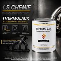 1 Liter Thermolack - Schwarz Matt - HitzebestäNdig Bis +800°C + Korrosionsschutz